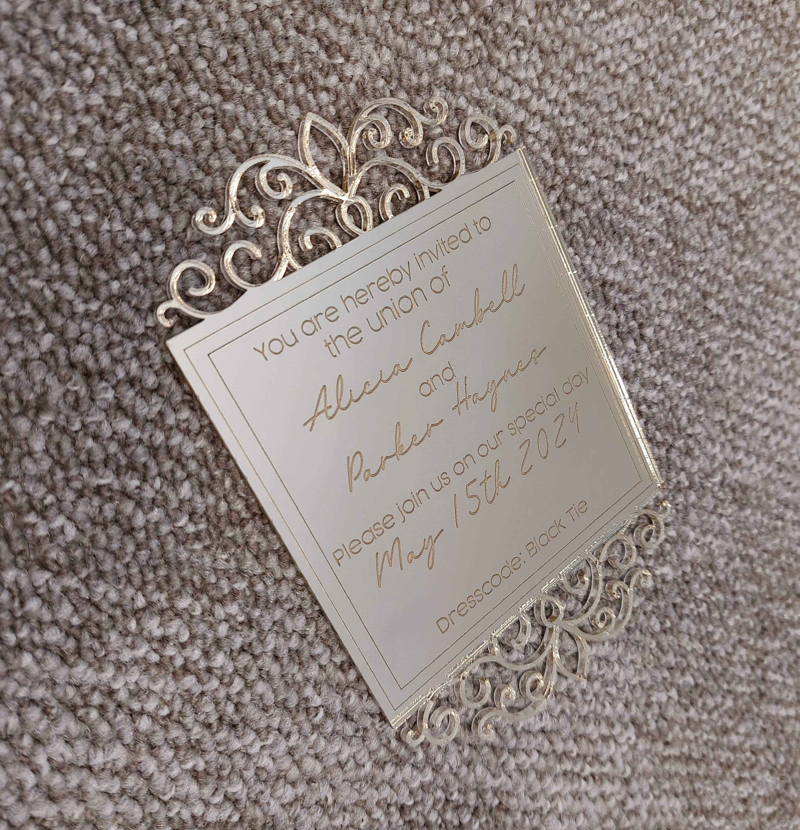 cover image of th tinker Wedding Invitation (Mirror Acrylic)