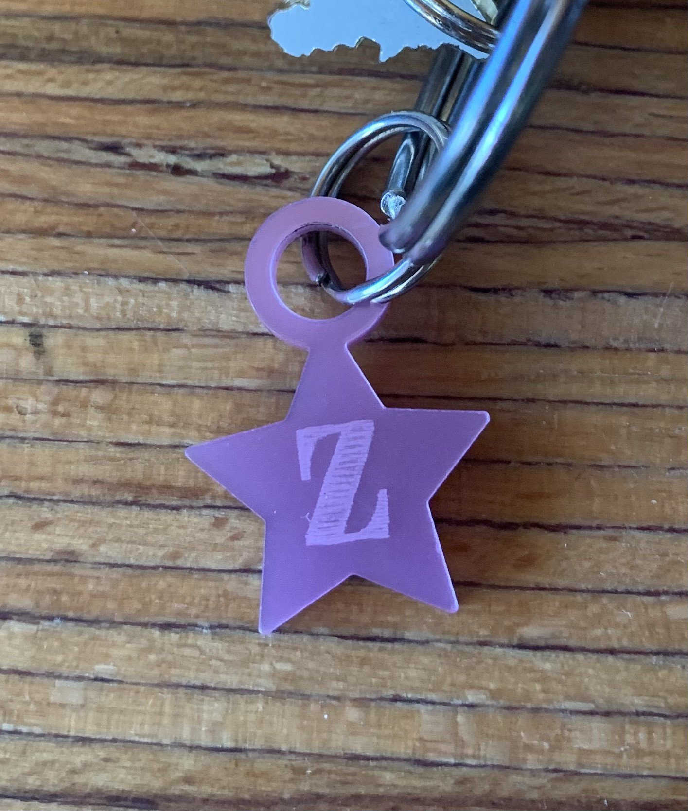 cover image of th tinker Star keychain Initial